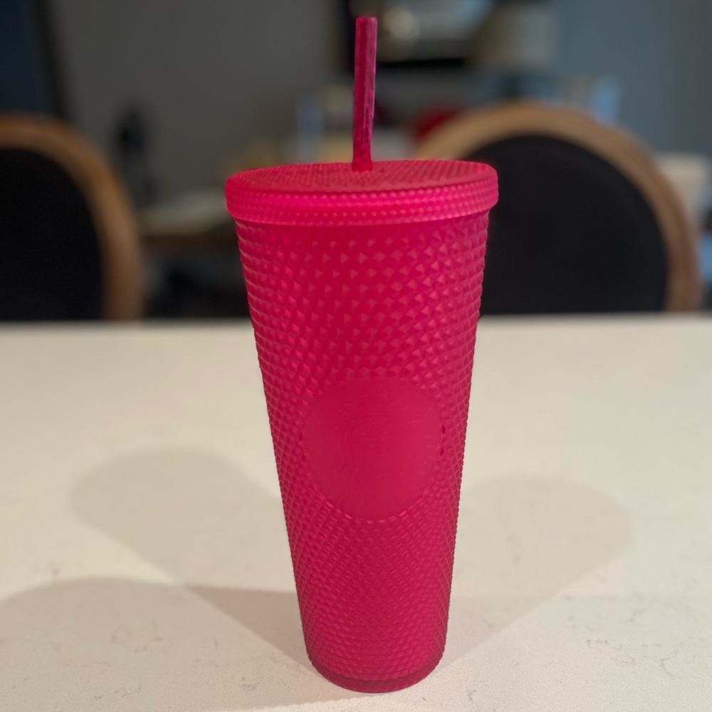 Dark pink matte Starbucks tumbler